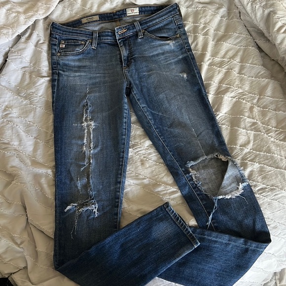 Ag Adriano Goldschmied Denim - AG Adriano Goldschmied Jeans Denim ripped rips mid blue Wash